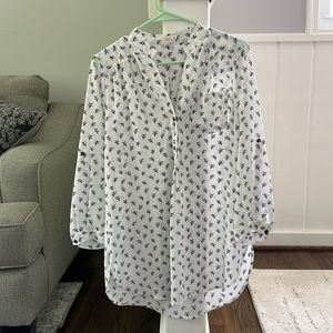 White & Navy Fun2Fun Blouse